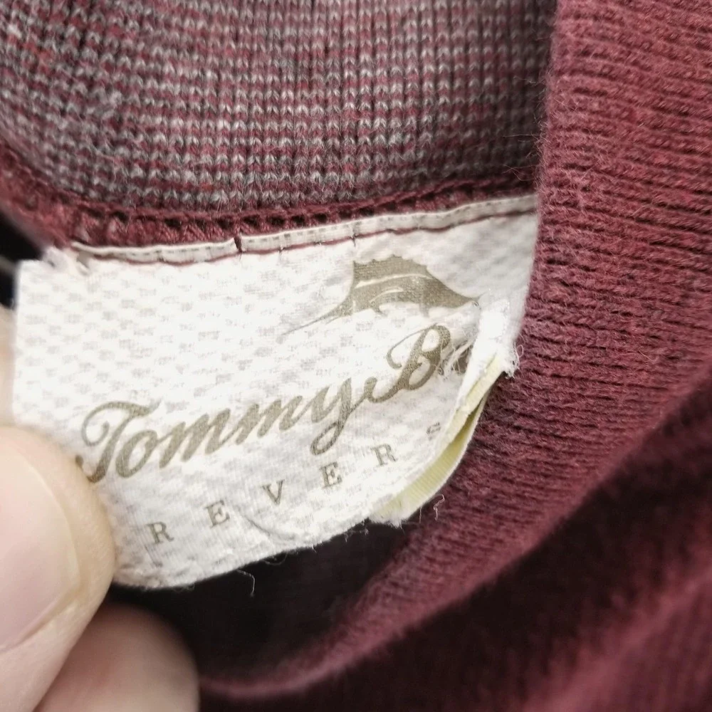 Tommy Bahama Sweater Mens 2XL Red‎ Reversible Quarter Zip Mock Neck Pullover
